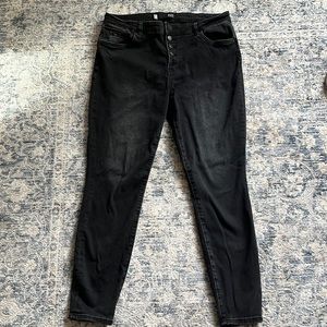 KUT from the Kloth Donna high rise button fly black jean